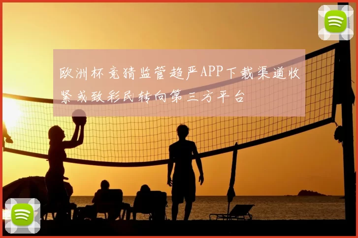 欧洲杯竞猜监管趋严APP下载渠道收紧或致彩民转向第三方平台